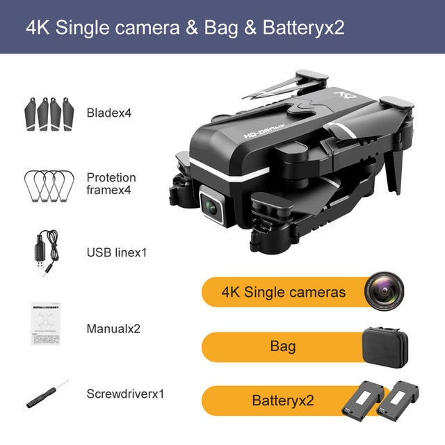 2021 New Kk1 Mini Drone 4k Hd Camera profesional Rc Drones Wifi Fpv Dron Toy Outdoor Rc Quadcopter Fixed height Helicopter Toys
