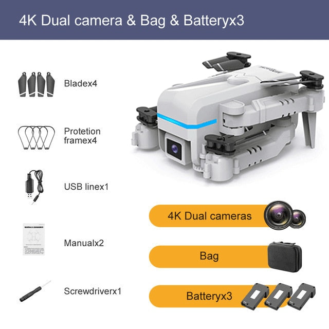 2021 New Kk1 Mini Drone 4k Hd Camera profesional Rc Drones Wifi Fpv Dron Toy Outdoor Rc Quadcopter Fixed height Helicopter Toys