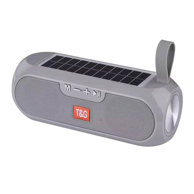 YABA Portable Column Speaker Wireless Bluetooth-compatible Stereo Music Box Solar Power Bank Boombox waterproof USB AUX FM radio