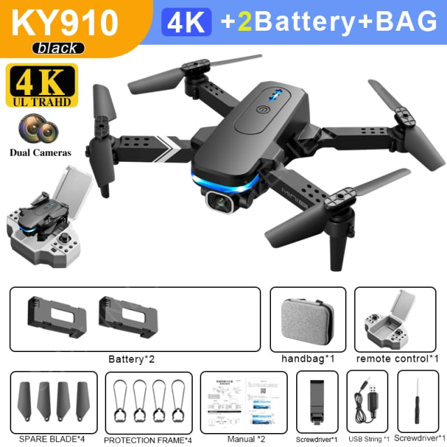 2021 New KY910 Mini Drone 4k Hd Camera profesional Rc Drones Wifi Fpv Toy Outdoor Rc Quadcopter Fixed height Drones Boy For Toys