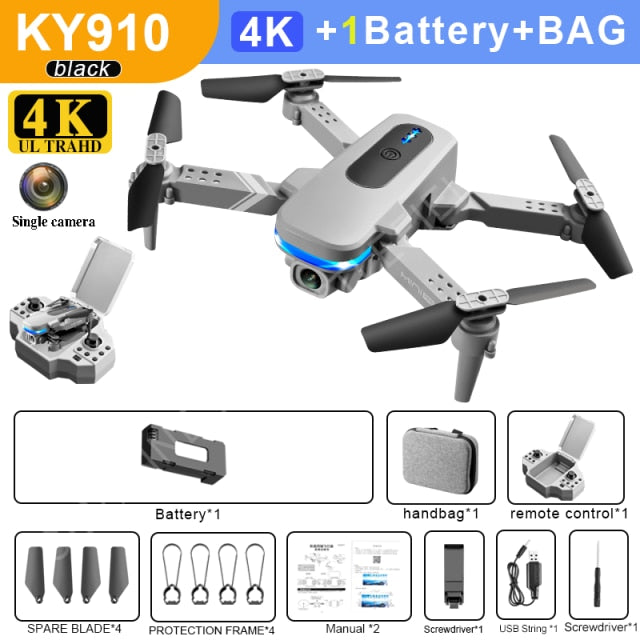 2021 New KY910 Mini Drone 4k Hd Camera profesional Rc Drones Wifi Fpv Toy Outdoor Rc Quadcopter Fixed height Drones Boy For Toys