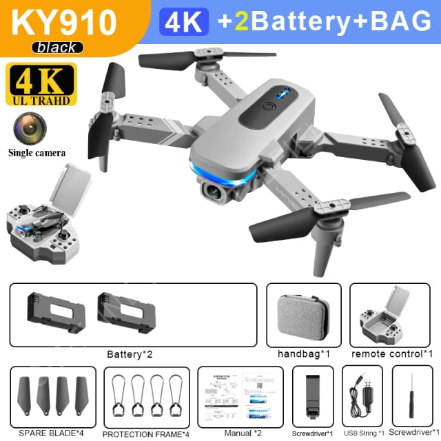 2021 New KY910 Mini Drone 4k Hd Camera profesional Rc Drones Wifi Fpv Toy Outdoor Rc Quadcopter Fixed height Drones Boy For Toys