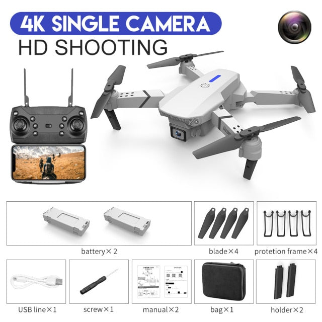 2021 New Quadcopter E88 Pro WIFI FPV Drone With Wide Angle HD 4K 1080P Camera Height Hold RC Foldable Quadcopter Dron Gift Toy