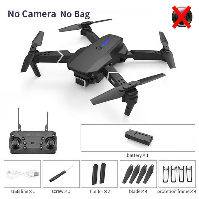 2021 New Quadcopter E88 Pro WIFI FPV Drone With Wide Angle HD 4K 1080P Camera Height Hold RC Foldable Quadcopter Dron Gift Toy