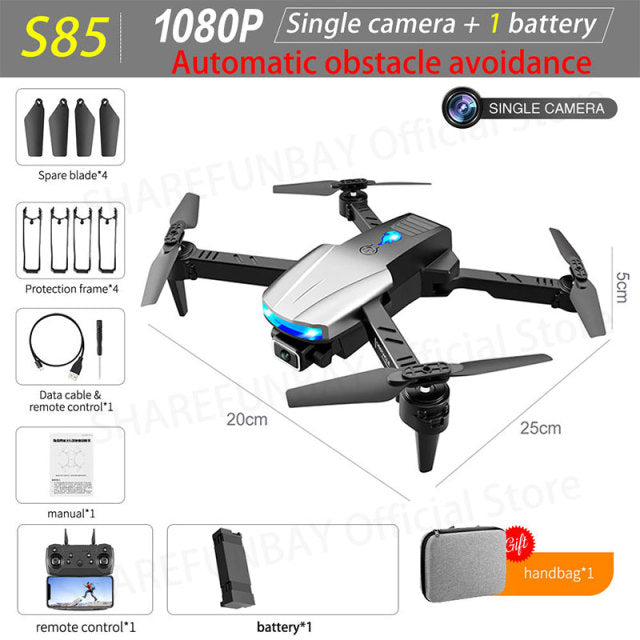 New S85 Pro Rc Mini Drone 4k Profesional HD Dual Camera Fpv Drones With infrared obstacle avoidance Rc Helicopter Quadcopter Toy