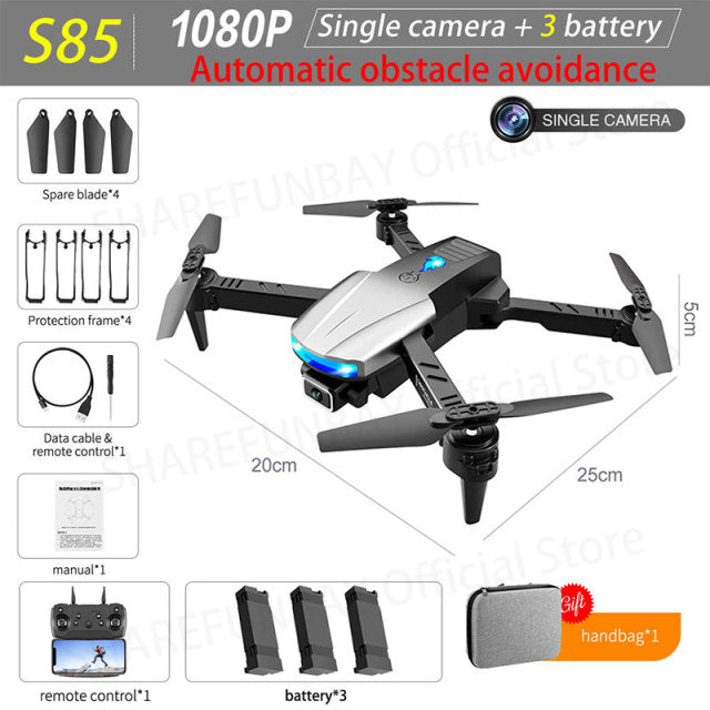 New S85 Pro Rc Mini Drone 4k Profesional HD Dual Camera Fpv Drones With infrared obstacle avoidance Rc Helicopter Quadcopter Toy