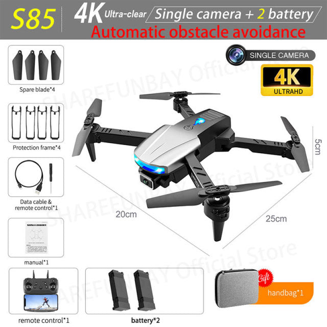 New S85 Pro Rc Mini Drone 4k Profesional HD Dual Camera Fpv Drones With infrared obstacle avoidance Rc Helicopter Quadcopter Toy