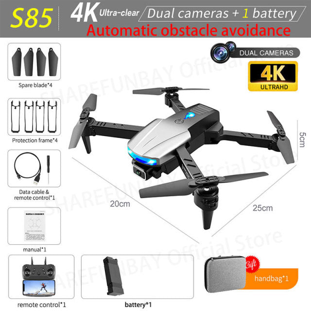 New S85 Pro Rc Mini Drone 4k Profesional HD Dual Camera Fpv Drones With infrared obstacle avoidance Rc Helicopter Quadcopter Toy