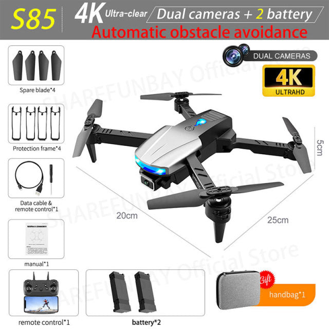 New S85 Pro Rc Mini Drone 4k Profesional HD Dual Camera Fpv Drones With infrared obstacle avoidance Rc Helicopter Quadcopter Toy
