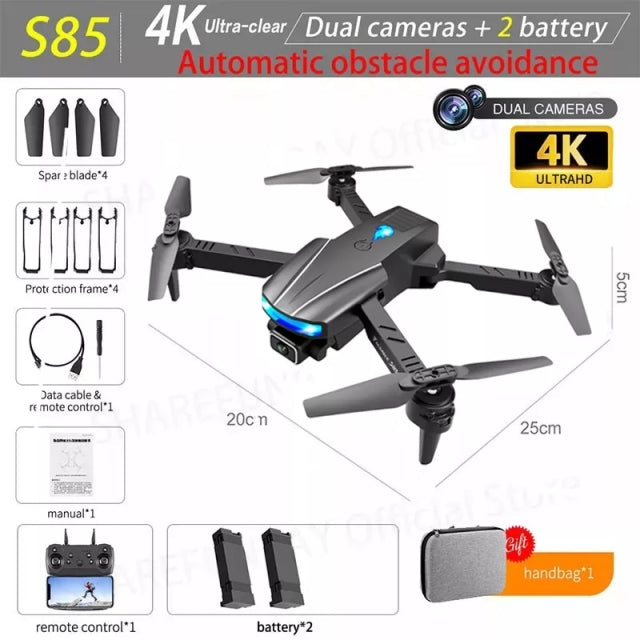 New S85 Pro Rc Mini Drone 4k Profesional HD Dual Camera Fpv Drones With infrared obstacle avoidance Rc Helicopter Quadcopter Toy