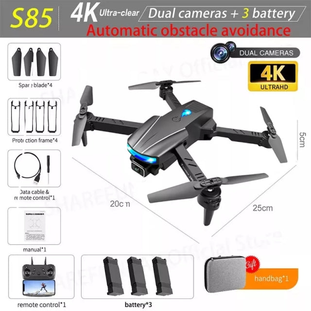 New S85 Pro Rc Mini Drone 4k Profesional HD Dual Camera Fpv Drones With infrared obstacle avoidance Rc Helicopter Quadcopter Toy