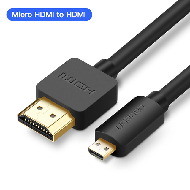 Ugreen Micro HDMI 4K/60Hz 3D Effect Micro Mini HDMI to HDMI Cable Male to Male For GoPro Sony Projector 1m 1.5m 2m 3m Mini HDMI