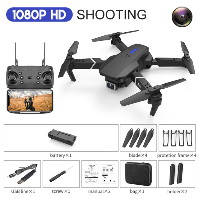 2022 NEW E88 Mini Drone 4K HD Daul Camera With Wifi FPV Portable Foldable Remote Control Drones Rc Quadcopter Camera Dron Toys
