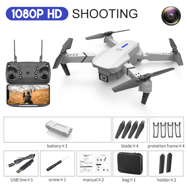 2022 NEW E88 Mini Drone 4K HD Daul Camera With Wifi FPV Portable Foldable Remote Control Drones Rc Quadcopter Camera Dron Toys