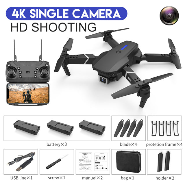2022 NEW E88 Mini Drone 4K HD Daul Camera With Wifi FPV Portable Foldable Remote Control Drones Rc Quadcopter Camera Dron Toys