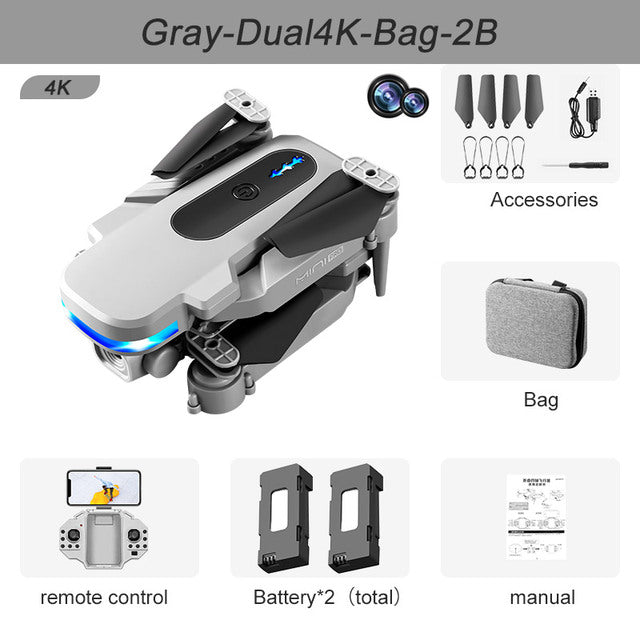 New KY910 Mini Drone 4K Professional HD Dual Camera 2.4G Wifi FPV Foldable RC Quadcopter Aerial Photography Aircraft