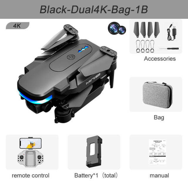 New KY910 Mini Drone 4K Professional HD Dual Camera 2.4G Wifi FPV Foldable RC Quadcopter Aerial Photography Aircraft