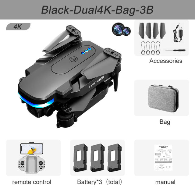 New KY910 Mini Drone 4K Professional HD Dual Camera 2.4G Wifi FPV Foldable RC Quadcopter Aerial Photography Aircraft