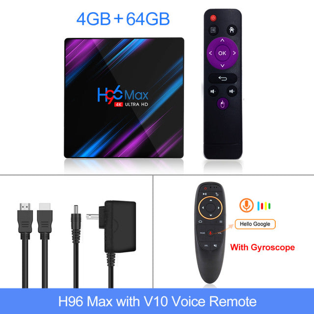 H96 MAX RK3318 Smart TV Box Android 11 4G 64GB 32G 4K Youtube Wifi BT Media player H96MAX TVBOX Android10 Set top box 2GB16GB