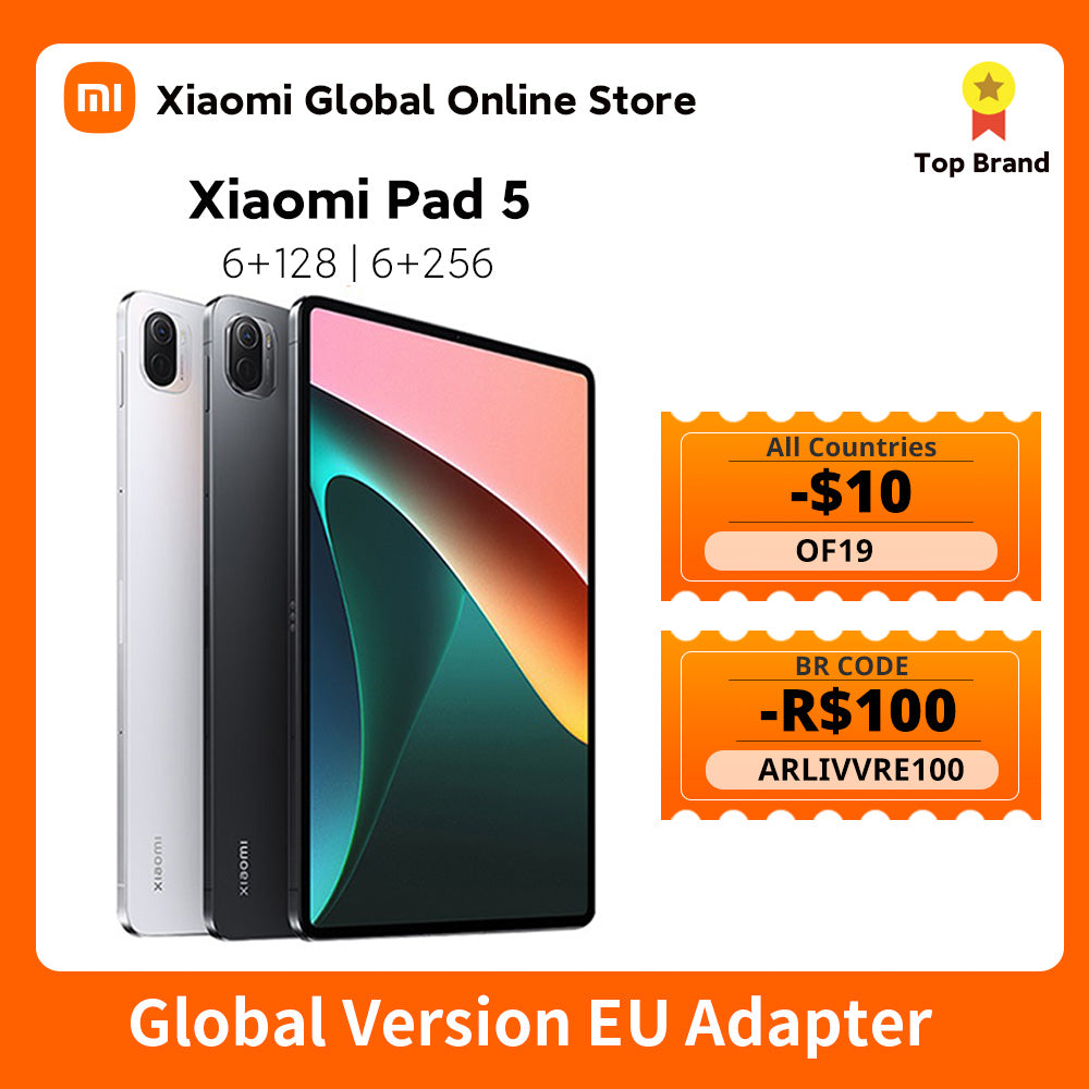Global Version Xiaomi Pad 5 6GB+128GB / 6GB+256GB 11'' WQHD+ 120Hz Display Snapdragon 860 4 Stereo Speakers 8720mAh MI tablet 5
