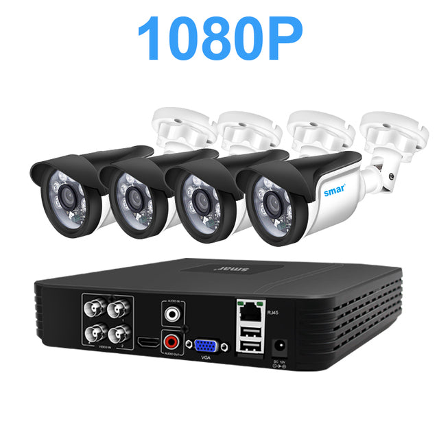 4CH CCTV System 5MP 1080P 720P AHD Camera Kit 5 in 1 Video Recorder Surveillance System Outdoor Security Camera Kit Email Alarm
