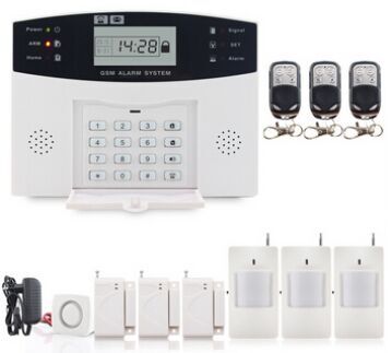 LCD Display Wireless GSM Alarm System Russian and English Spanish French voice SMS and Smoke Sensor Home Security Alarm System