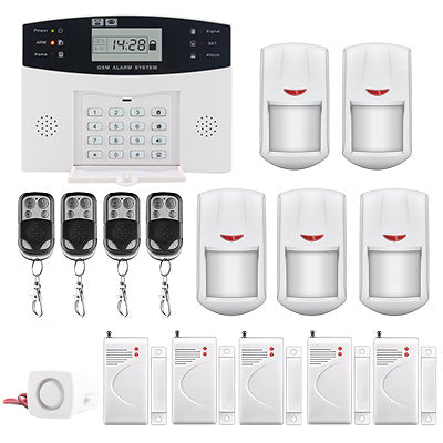 LCD Display Wireless GSM Alarm System Russian and English Spanish French voice SMS and Smoke Sensor Home Security Alarm System
