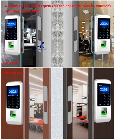 Fingerprint Electronic Door Lock Glass DoorLlock Universal Smart Door Lock Fingerprint Touch Lock Anti-theft Lock