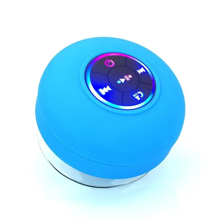 Bluetooth Shower Speaker with LED – Portable Wireless Mini Speaker with Mic Suction Cup IPX4 Water Resistant for Shower Travel