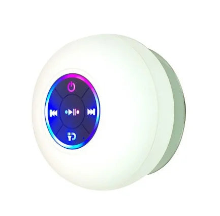 Bluetooth Shower Speaker with LED – Portable Wireless Mini Speaker with Mic Suction Cup IPX4 Water Resistant for Shower Travel