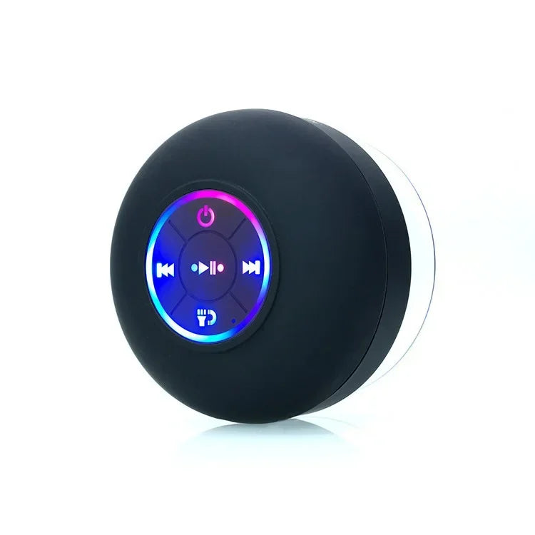 Bluetooth Shower Speaker with LED – Portable Wireless Mini Speaker with Mic Suction Cup IPX4 Water Resistant for Shower Travel