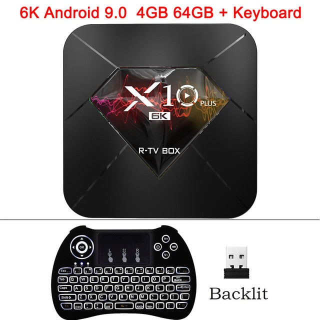 XGODY 2019 X10 Plus 6K Android 9.0 Smart TV Box Allwinner H6 Quad Core 4GB 32GB 64GB 2.4Ghz Wifi USB 3.0 H.265 Media Player Box