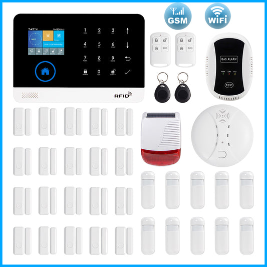 Awaywar Wireless WIFI GSM  RFID TFT Security Alarm System kit APP Remote Control Burglar Touch Keyboard Smart Home