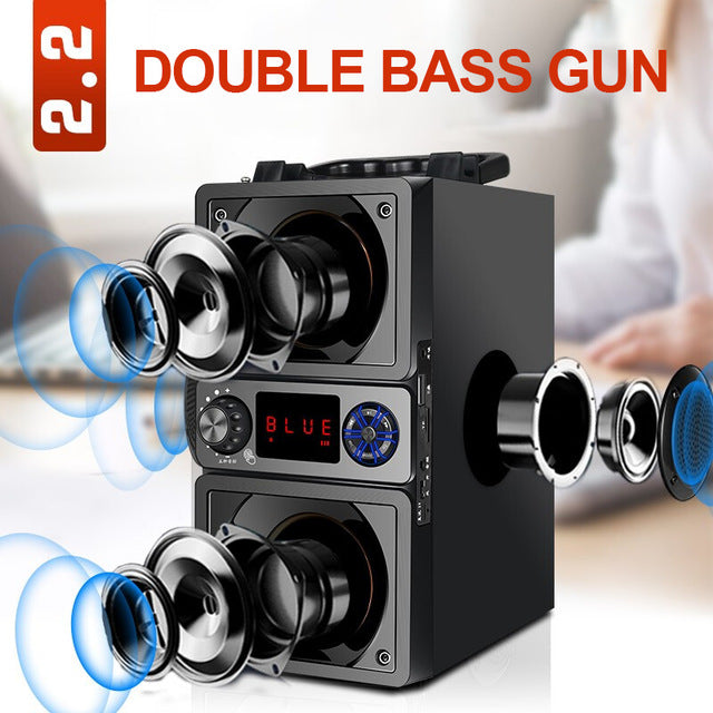 Portable Speaker Bluetooth 5.0 Outdoor Wireless 6D Surround Stereo FM Radio Microphone Support TF Card KTV Party Subwoofer