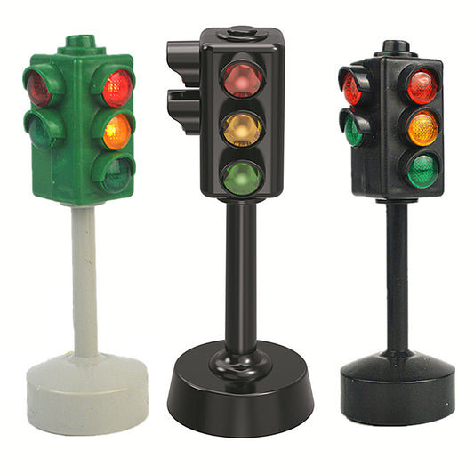 Mini Traffic Signs Road Light Block with Sound LED Children Safety Kids Educational Toys Perfect Gifts for Birthdays