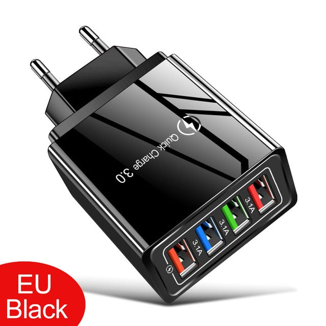 USB Charger Quick Charge 3.0 For Phone Adapter for iPhone XR Huawei Tablet Portable EU/US Plug Wall Mobile Charger Fast Charging