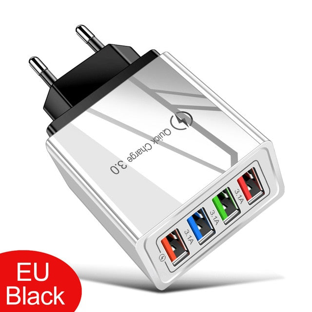USB Charger Quick Charge 3.0 For Phone Adapter for iPhone XR Huawei Tablet Portable EU/US Plug Wall Mobile Charger Fast Charging