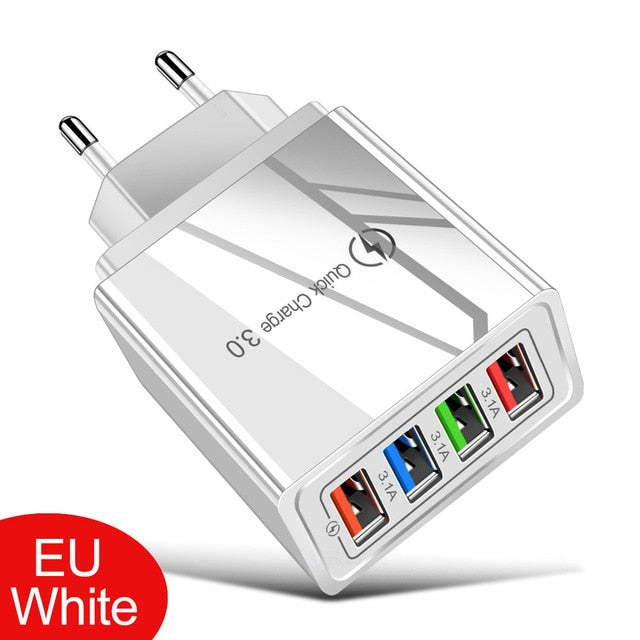USB Charger Quick Charge 3.0 For Phone Adapter for iPhone XR Huawei Tablet Portable EU/US Plug Wall Mobile Charger Fast Charging
