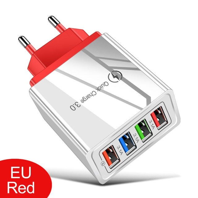 USB Charger Quick Charge 3.0 For Phone Adapter for iPhone XR Huawei Tablet Portable EU/US Plug Wall Mobile Charger Fast Charging