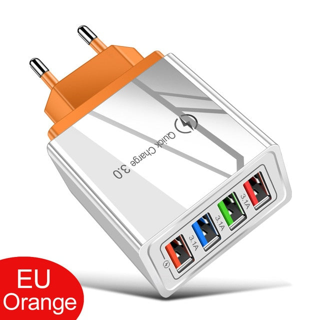 USB Charger Quick Charge 3.0 For Phone Adapter for iPhone XR Huawei Tablet Portable EU/US Plug Wall Mobile Charger Fast Charging