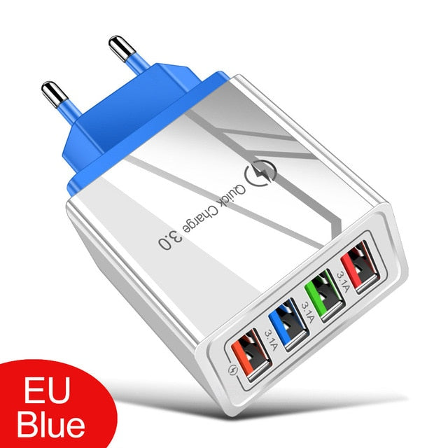 USB Charger Quick Charge 3.0 For Phone Adapter for iPhone XR Huawei Tablet Portable EU/US Plug Wall Mobile Charger Fast Charging