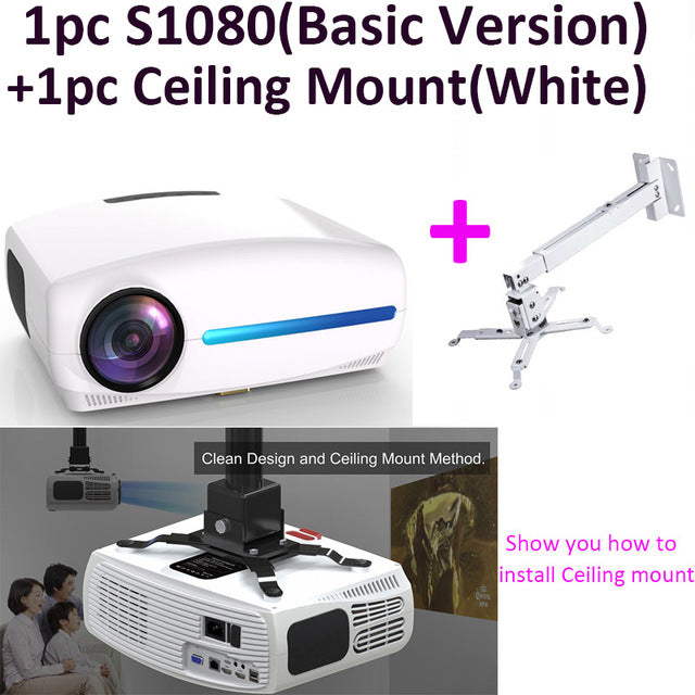 Smartldea 1080P 4K Full HD Projector,Android 9.0 Optional,1920x1080P Resolution 6500lumen,LED Proyector Home Theater,3D Beamer