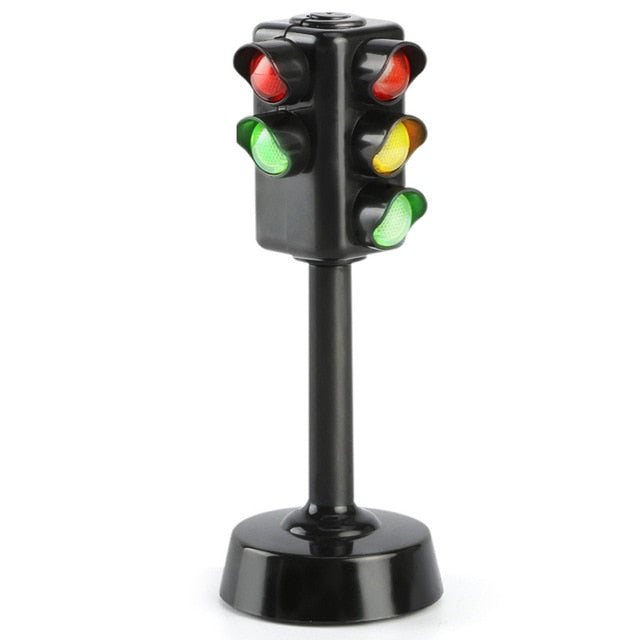 Mini Traffic Signs Road Light Block with Sound LED Children Safety Kids Educational Toys Perfect Gifts for Birthdays
