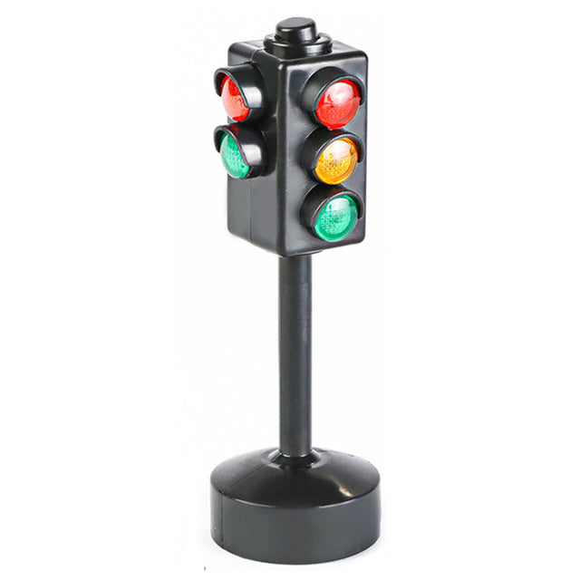 Mini Traffic Signs Road Light Block with Sound LED Children Safety Kids Educational Toys Perfect Gifts for Birthdays