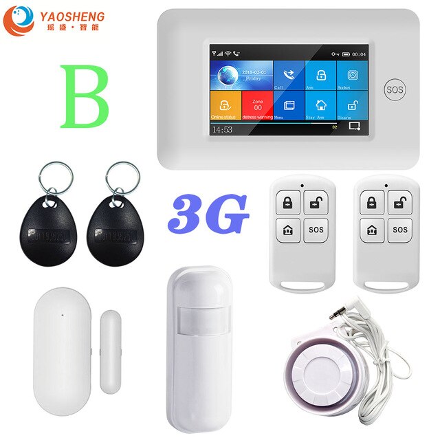 3G Version TFT All Touch Screen WIFI GPRS Wireless APP Remote Control Smart Home Security Alarm Systems For IOS/Android System