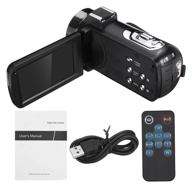 30MP Professional 4K 1080P HD Camcorder Video Camera Night Vision 3.0 Inch HD Camera 18X Digital Zoom Camera With Mic