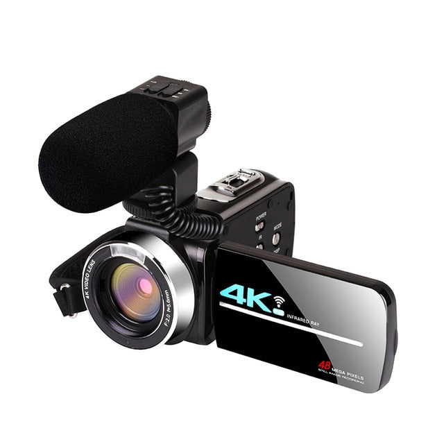 KOMERY 4K Video camcorder 48MP WIFI Live Streaming Vlogging For Youbute Landscape Touch Screen Night Vision Digital Zoom Camera