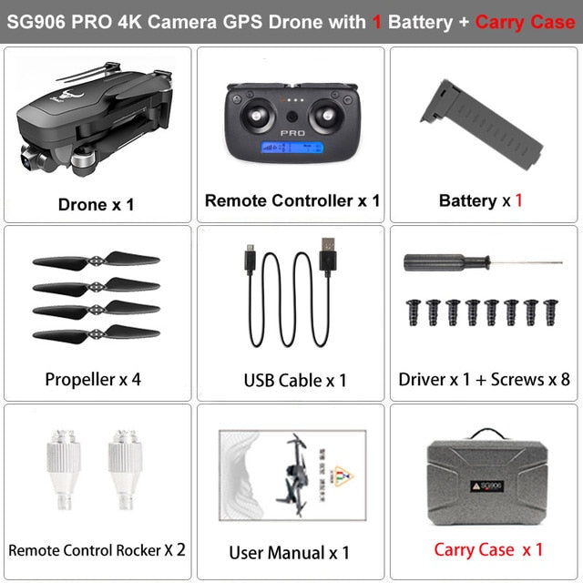 ZLRC Beast SG906 Pro Brushless Motor GPS 5G WIFI FPV 2-Axis Gimbal Professional 4K HD Camera RC Drone Quadcopter Support SD Card