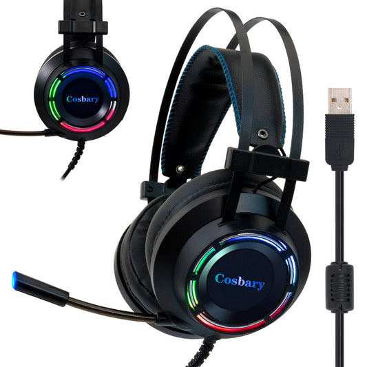 Profession Gaming Headset with BOX Deep Bass Game Headphones with Microphone for Computer Gamer 7.1 USB Channel Surround Sound