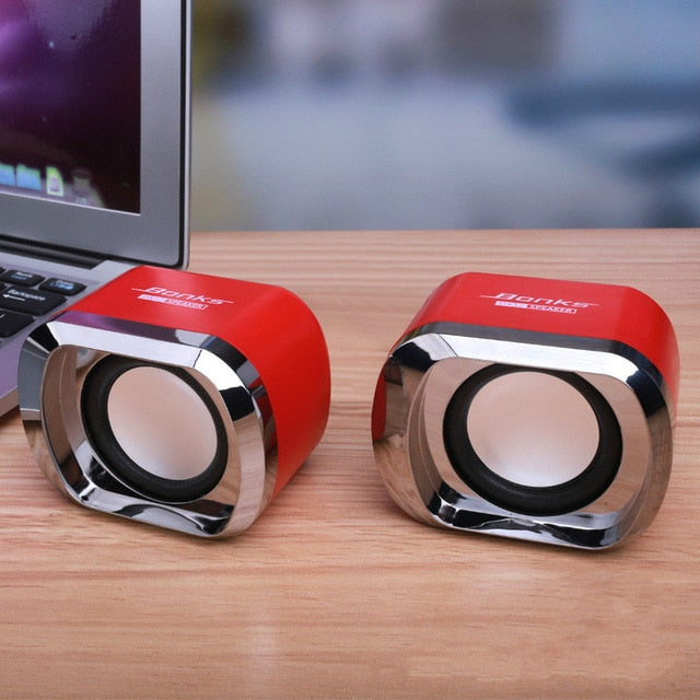 USB 2.0 Notebook Speakers Wired Stereo Mini Computer Speaker For Desktop Laptop Notebook PC MP3 MP4 3.5mm Portable Bass Music